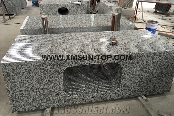 G439 Granite Kitchen Countertops/China Bianco Sardo Granite Kitchen Worktops/Big Flower White Granite Custom Countertops/Puning White Granite Kitchen Bar Top/Natural Stone Kitchen Island Tops