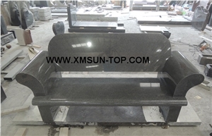 G654 Granite Monumental Bench/China Impala Black Granite Memorial Bench/Sesame Black Granite Monumental Chair/Flake Grey Granite Memorial Chair
