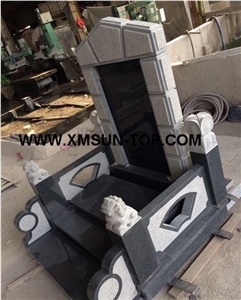 G654 Japanese Style Monuments&Tombstones/Sesame Black Granite Korean Style Monuments&Tombstone/China Impala Granite Asian Style Monuments&Tombstone