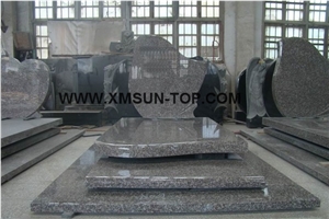 G664 Granite Tombstone&Monument Design/Luna Pearl Granite Gravestone/Violet Granite Upright Monuments/Loyuan Red Granite Engraved Tombstone/Sunset Pink Granite Headstones/Custom Monuments/Memorial