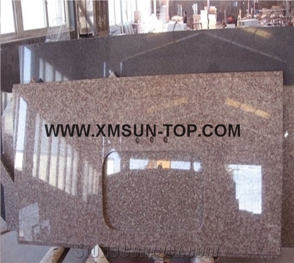 G687 Granite Kitchen Counter Top/Peach Red Granite Kitchen Worktops/Gutian Peach Flower Red Granite Kitchen Bar Top/Peach Blossom Red Granite Kitchen Desk Top/Kitchen Island Top/Kitchen Top