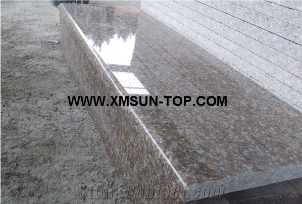 G687 Granite Steps/Peach Red Granite Stair Riser/Gutian Peach Flower Red Granite Stair Treads/Gutian Taohua Hong Granite Staircase/Peach Purse Granite Stair