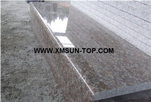 G687 Granite Steps/Peach Red Granite Stair Riser/Gutian Peach Flower Red Granite Stair Treads/Gutian Taohua Hong Granite Staircase/Peach Purse Granite Stair