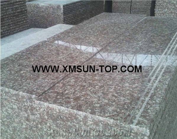 G687 Granite Steps/Peach Red Granite Stair Riser/Gutian Peach Flower Red Granite Stair Treads/Gutian Taohua Hong Granite Staircase/Peach Purse Granite Stair