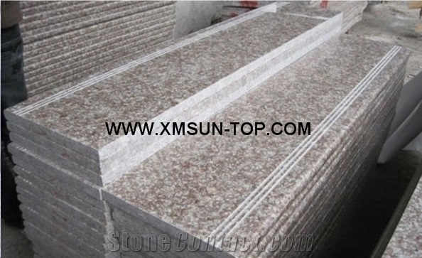 G687 Granite Steps/Peach Red Granite Stair Riser/Gutian Peach Flower Red Granite Stair Treads/Gutian Taohua Hong Granite Staircase/Peach Purse Granite Stair