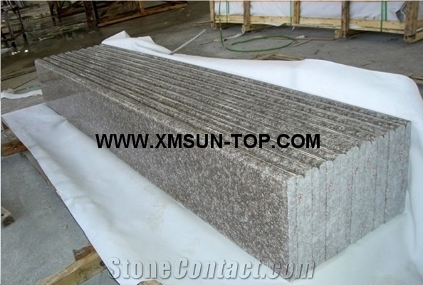 G687 Granite Steps/Peach Red Granite Stair Riser/Gutian Peach Flower Red Granite Stair Treads/Gutian Taohua Hong Granite Staircase/Peach Purse Granite Stair