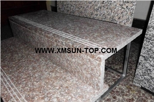 G687 Granite Steps/Peach Red Granite Stair Riser/Gutian Peach Flower Red Granite Stair Treads/Gutian Taohua Hong Granite Staircase/Peach Purse Granite Stair
