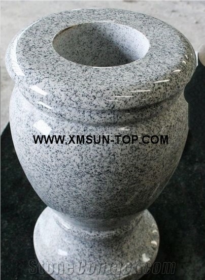 Light Gray G633 Granite Polished Monumental Vases/Bally White Granite Polished Round Monumental Vases/Jinjiang Neicuo White Granite Tombstone Vases/Granite Memorial Vases/Natural Stone Funeral Vase