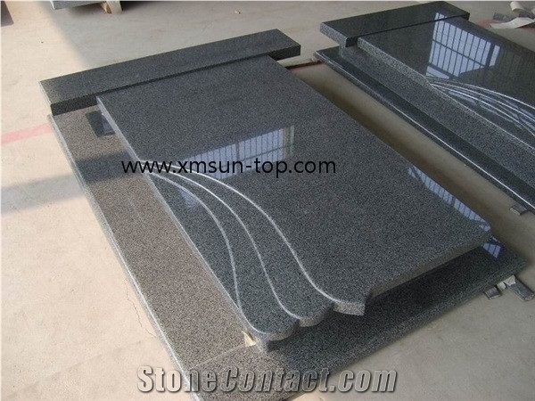 Light Grey Granite Tombstone, G654 Grey Granite Monument, Heart Tombstone Design, Padang Light Black Granite Headstone, G654 Granite Polished Gravestone