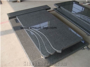 Light Grey Granite Tombstone, G654 Grey Granite Monument, Heart Tombstone Design, Padang Light Black Granite Headstone, G654 Granite Polished Gravestone