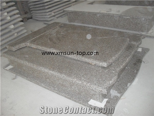 Luoyuan Bainbrook Brown Granite Tombstone & Monument, Luna Pearl Granite, China Ruby Red Granite Gravestone, China G664 Granite Monument, Black Spots Brown Granite Headstone