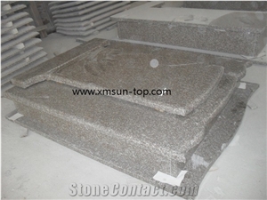 Luoyuan Bainbrook Brown Granite Tombstone & Monument, Luna Pearl Granite, China Ruby Red Granite Gravestone, China G664 Granite Monument, Black Spots Brown Granite Headstone