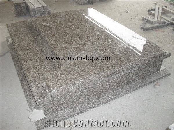 Luoyuan Bainbrook Brown Granite Tombstone & Monument, Luna Pearl Granite, China Ruby Red Granite Gravestone, China G664 Granite Monument, Black Spots Brown Granite Headstone