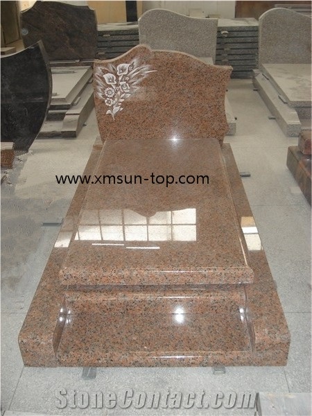 Maple Red Granite Tombstone & Monument, G562 Red Granite, Cenxi Hong Granite Gravestone, Maple Leaves Monument, G561 Granite Headstone