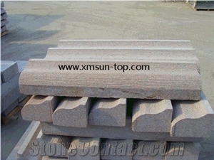 Padang Rosa Granite Kerb Stone, Chinese G636 Granite Kerbstone, Pink Cloudy Granite Curbstone, New Rosa Beta Granite Kerbs, Apple Pink Granite Road Stone, Side Stone, Exterior Landscaping Stone