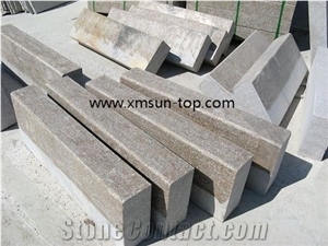 Padang Rosa Granite Kerb Stone, Chinese G636 Granite Kerbstone, Pink Cloudy Granite Curbstone, New Rosa Beta Granite Kerbs, Apple Pink Granite Road Stone, Side Stone, Exterior Landscaping Stone