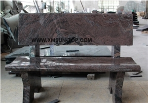 Paradiso Granite Tombstone & Monument Cemetery American Bench/Multicolor Monumental Bench/Stone Memorial Bench/Mixed Color Granite Funeral Cremation Benches