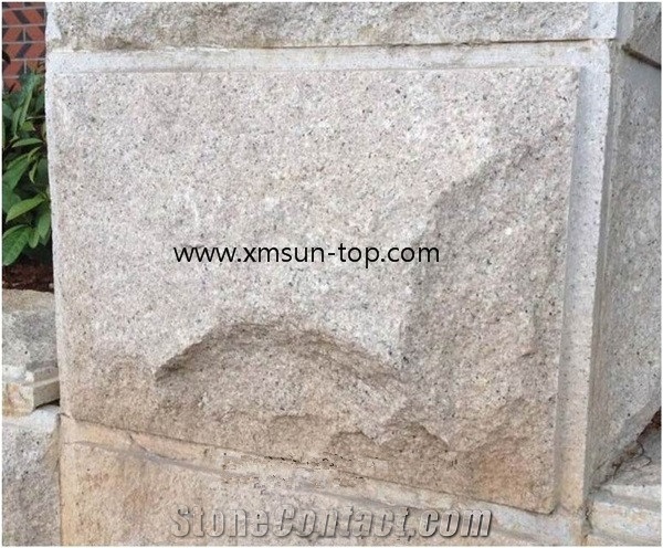 Rose Pink Mushroom Stone, Sunset Red Mushroomed Cladding, China G681 Granite Mushroom Stone for Walling, Split Face Mushroom Stone