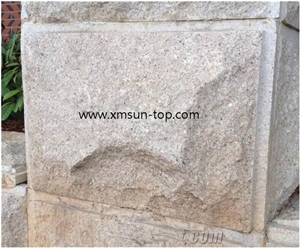 Rose Pink Mushroom Stone, Sunset Red Mushroomed Cladding, China G681 Granite Mushroom Stone for Walling, Split Face Mushroom Stone