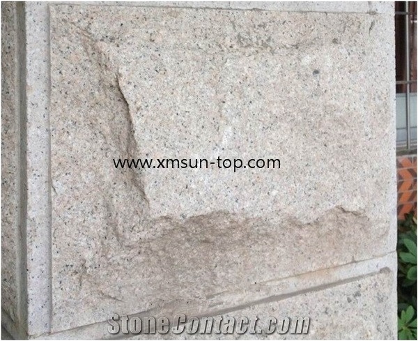Rose Pink Mushroom Stone, Sunset Red Mushroomed Cladding, China G681 Granite Mushroom Stone for Walling, Split Face Mushroom Stone