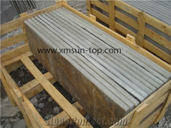 Rust Slate Steps&Stairs, Rusty Yellow Slate Stair Risers,Stair Treads, Multicolor Slate Stone Staircase, Natural Stone Steps