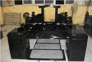 Shanxi Black Granite Japanese Style Monuments&Tombstones/Absolute Black Granite Korean Style Monuments&Tombstone/Diamond Black Granite Asian Style Monuments&Tombstone