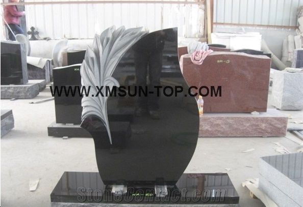 Shanxi Black Granite Tombstone&Monument Design/North Mountain Black Granite Western Style Tombstones/Absolute Black Granite Upright Monument/Diamond Black Engraved Tombstone/Headstone/Custom Monuments