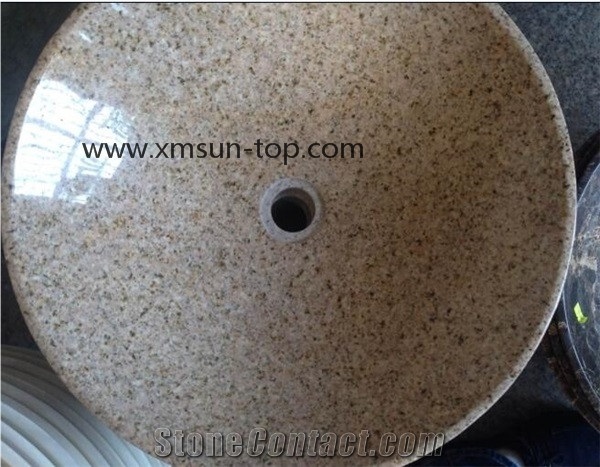 Sunset Gold Granite Basin, China G682 Sinks, Giallo Padang, Rust Yellow, Giallo Rustic Bathroom Top Sink, Vessel Sinks, Granite Washbasin, Golden Crystal, Golden Granite Basins