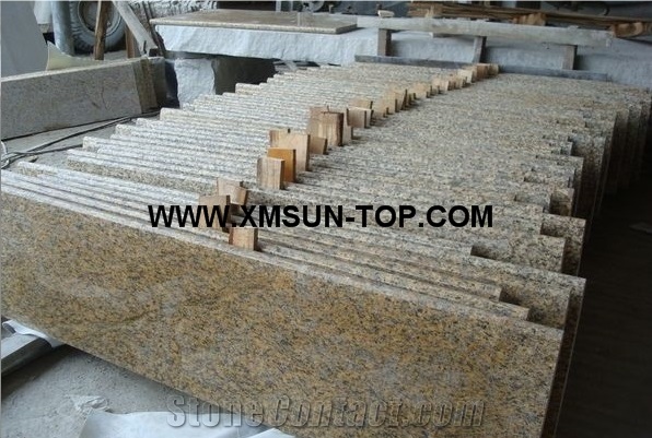 Tiger Skin Yellow Granite Steps/G691 Granite Stair Riser/Tiger Yellow Granite Stair Treads/Tiger Rust Granite Staircase/Harvest Gold Granite Stair