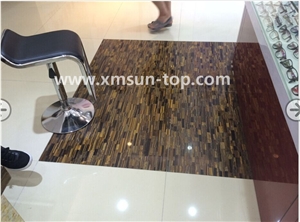 Yellow and Blue Tiger Eye Semiprecious Stone Floor Covering, Semi-Precious Stone Floor Tiles, Semi Precious Stone, Interior Decoration, Tiger Eye Gemstone Slab&Tile