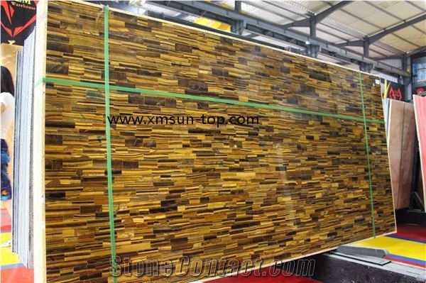 Yellow Tiger Eye Semiprecious Stone Slabs & Tiles, Yellow Semiprecious Stone,Semi-Precious Stone Floor Tiles, Tiger Eye Gemstone Slab & Strips (Small Slabs) & Customized &Floor Covering