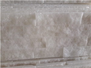 Pure White Wall Cladding Stone, White Wall Cladding Panel, Pure White Stacked Stone, Glue Cladding Panel
