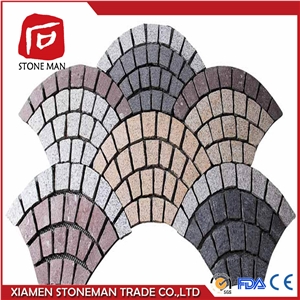 Rusty Fan Shaped Slate Outdoor Paving Curb Stone