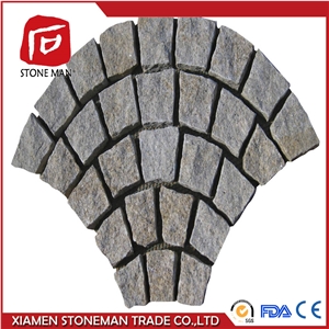 Rusty Fan Shaped Slate Outdoor Paving Curb Stone