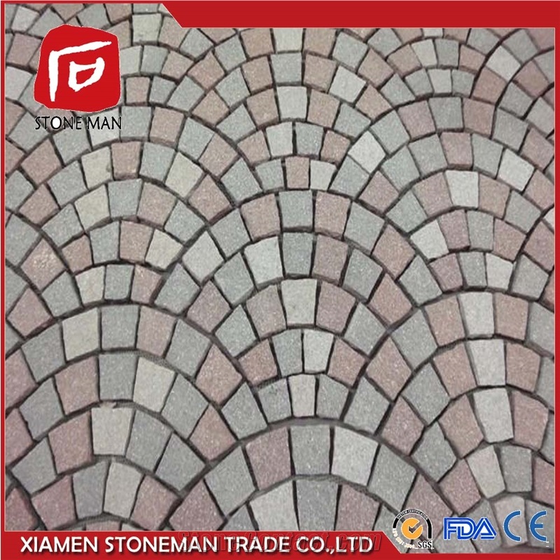 Rusty Fan Shaped Slate Outdoor Paving Curb Stone