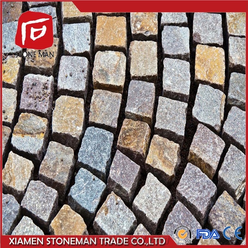 Rusty Fan Shaped Slate Outdoor Paving Curb Stone