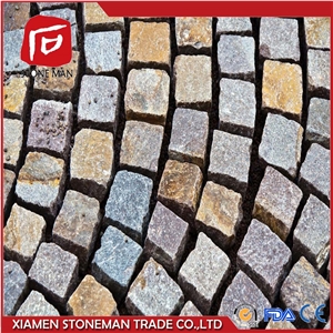 Rusty Fan Shaped Slate Outdoor Paving Curb Stone