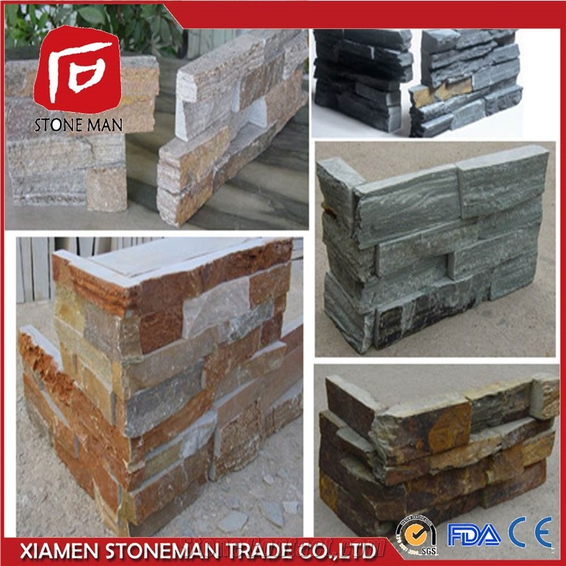 Rusty Fan Shaped Slate Outdoor Paving Curb Stone