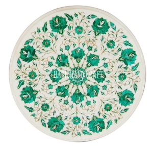White Marble Coffee Table Top Inlay Malachite Home Decorative White Marble Coffee Table Top Inlay Malachite Home Decorative