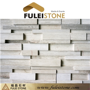 White Wood Marble Stacked Culture Stone Marble