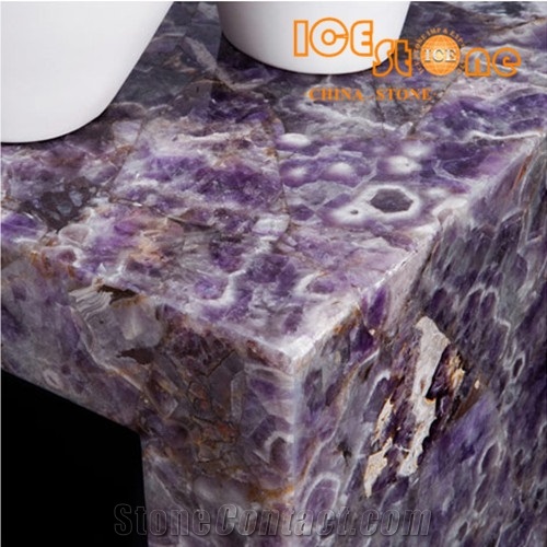 Amethyst Gemstone Tiles/Semiprecious Stone Slabs/Luxury Hotel Building Material/Precious Decoration Stone/Wall Decoration Stone Slabs