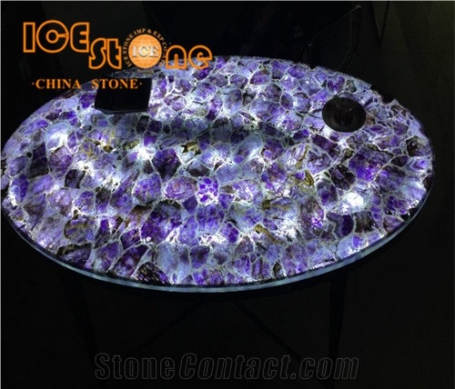 Amethyst Gemstone Tiles/Semiprecious Stone Slabs/Luxury Hotel Building Material/Precious Decoration Stone/Wall Decoration Stone Slabs