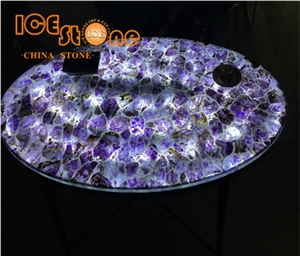 Amethyst Gemstone Tiles/Semiprecious Stone Slabs/Luxury Hotel Building Material/Precious Decoration Stone/Wall Decoration Stone Slabs
