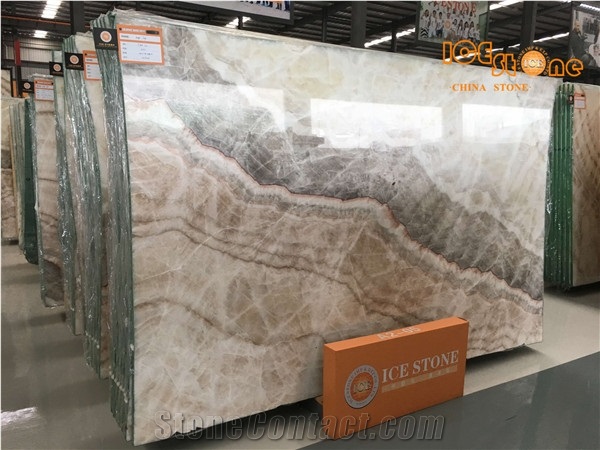 Beige Onyx/Slabs/Tiles/Cut to Size /Skirting/Onyx Floor Tiles/Onyx Stone Flooring/Perfect Transpancy