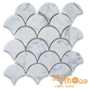 Bianco Carrara White A/Marble Mosaics Hexagon/Basketweave/Chevron/Fish Bone/Mini Versaille/Polished