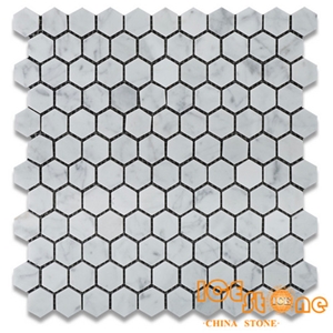 Bianco Carrara White A/Marble Mosaics Hexagon/Basketweave/Chevron/Fish Bone/Mini Versaille/Polished
