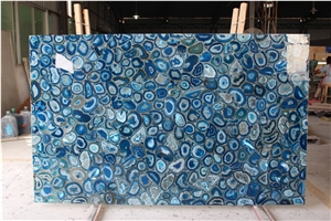 Blue Agate/Brown Agate Semiprecious Stone Petrified Wood Slabs