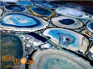 Blue Agatona Precious Stone and Semi-Precious Tile and Slabs