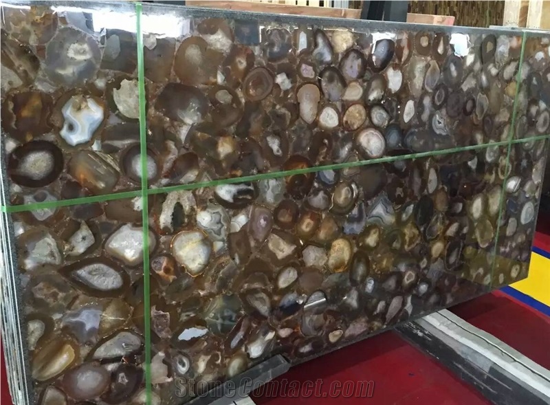 Brown Gemstone Slabs, Brown Agate Semiprecious Stone Slabs