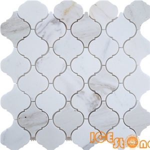 Calacatta gold marble mosaic from ICE STONE/ floor mosaic/hexagon mosaic/Beige marble mosaic/linear strips mosaic/